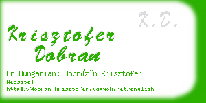 krisztofer dobran business card